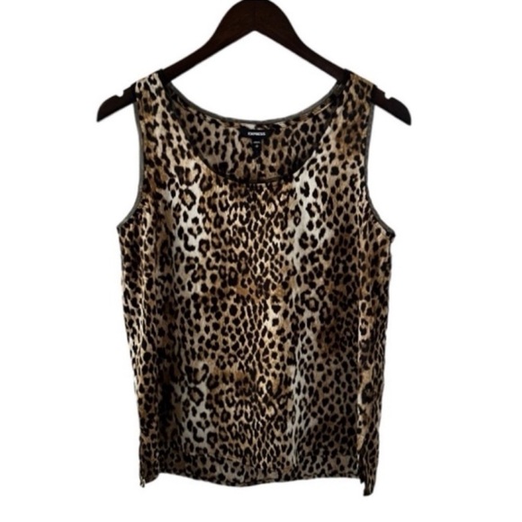 Express Leopard Print Scoop Neck Tank Top Size Small - Picture 8 of 8
